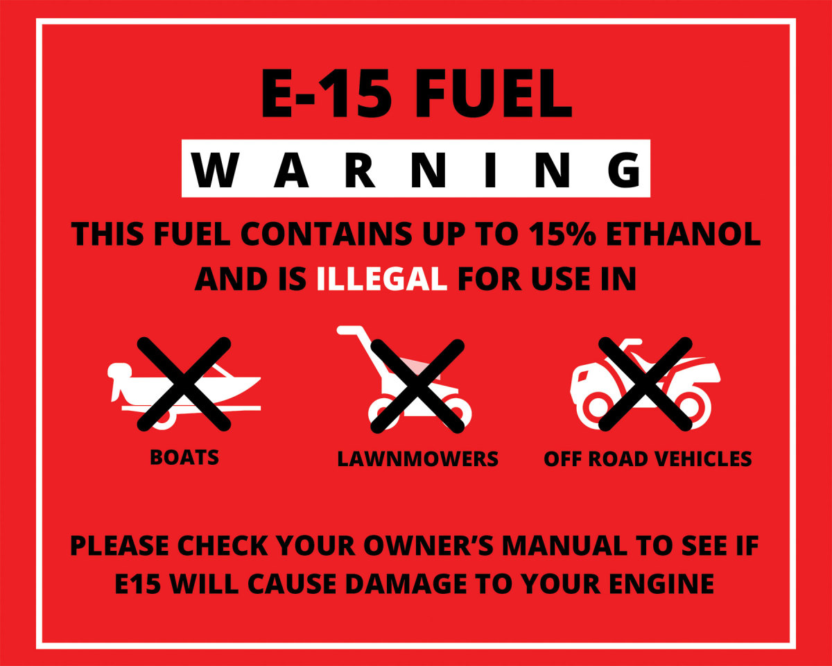 A prototype for a new E15 warning label was designed to be more effective than the one currently in use. 