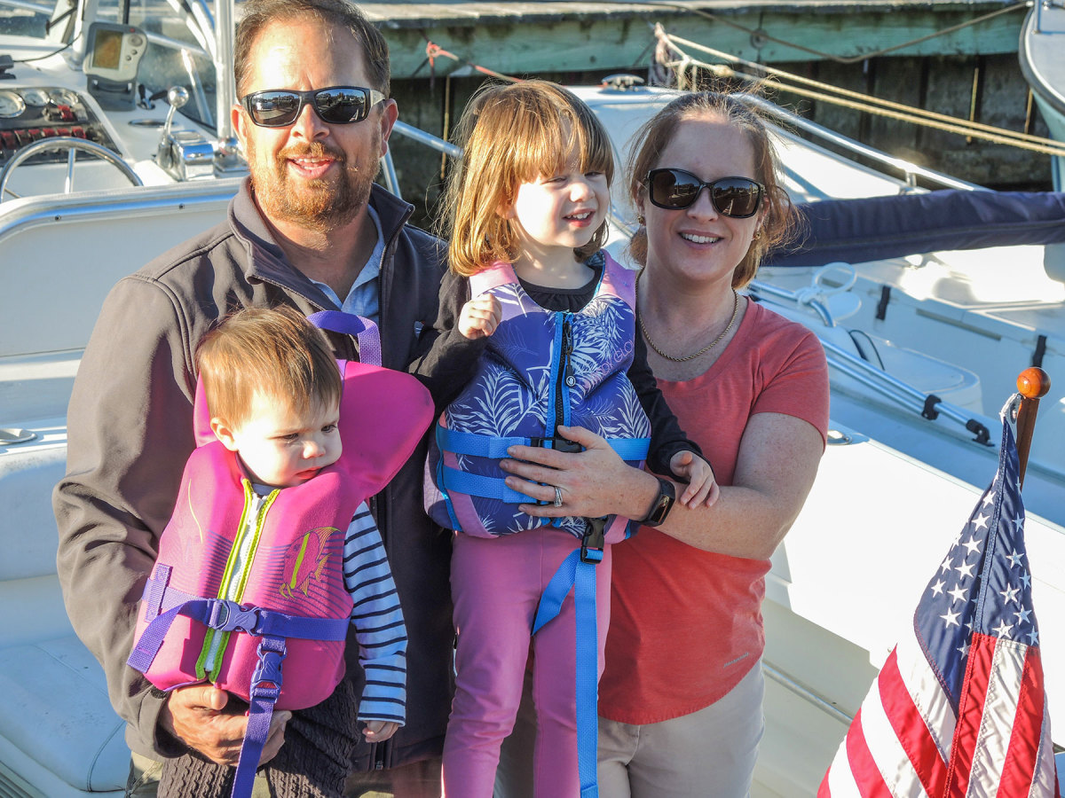 The Pickel family gets out on their Shamrock 219 WA on as many weekends as possible each boating season on Chesapeake Bay.