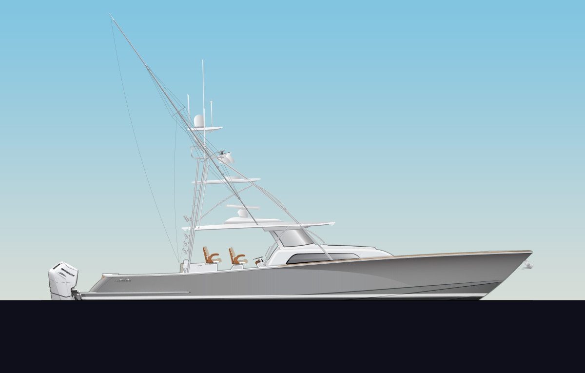 507 - Valhalla 55 2D Rendering - Outboard Profile - Nardo Grey DWL Tower REV BG