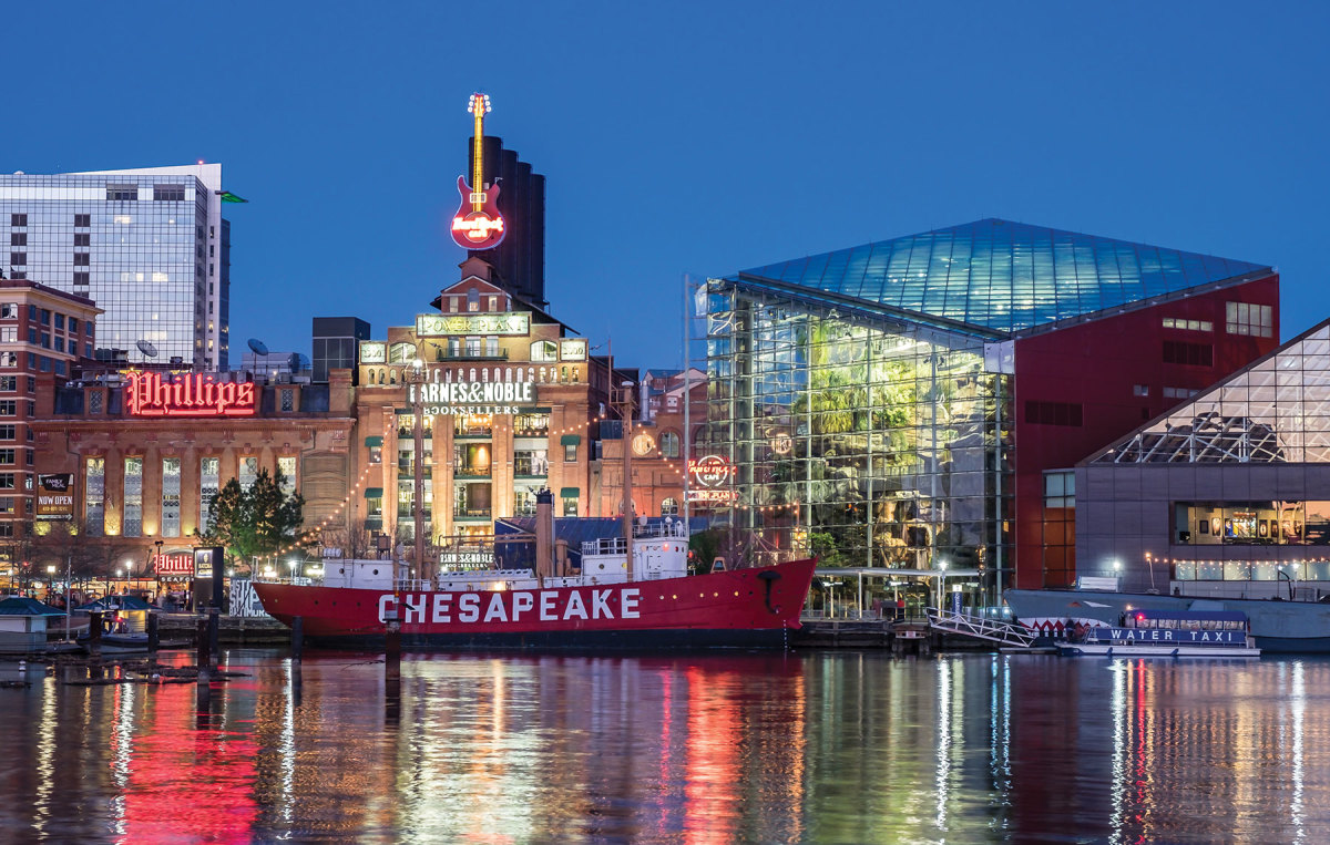 After 50 years of service, the Lightship Chesapeake is settled in the Inner Harbor.