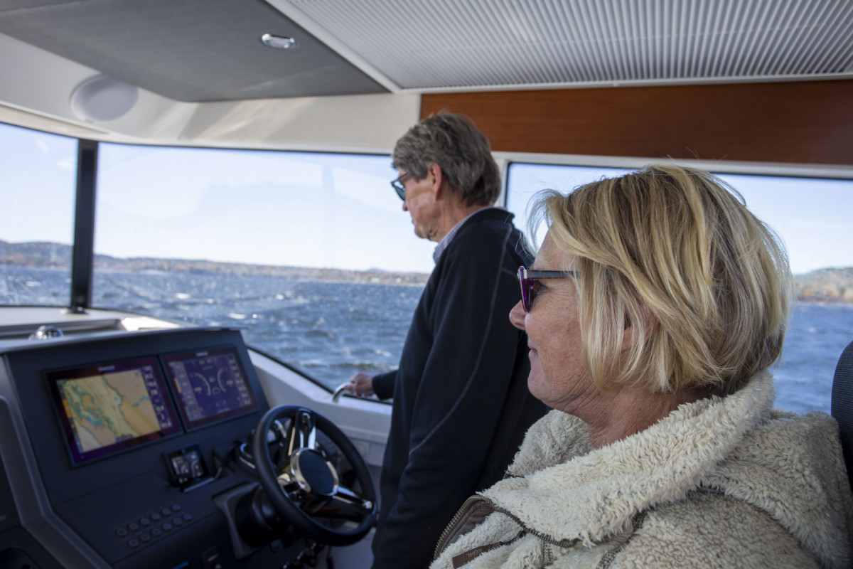Jan and Christi van Heek at the helm, where sightlines are incredible.