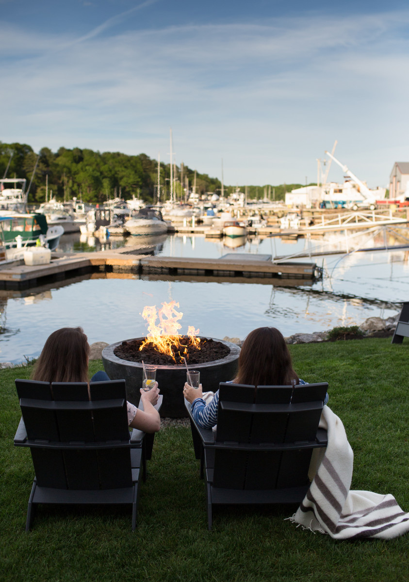 Downtown Boothbay Harbor, Maine on a summer day, USA Stock Photo - Alamy