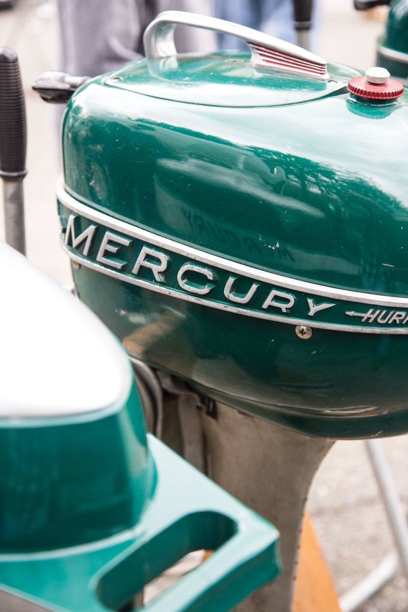 A nicely restored Mercury Hurricane outboard.