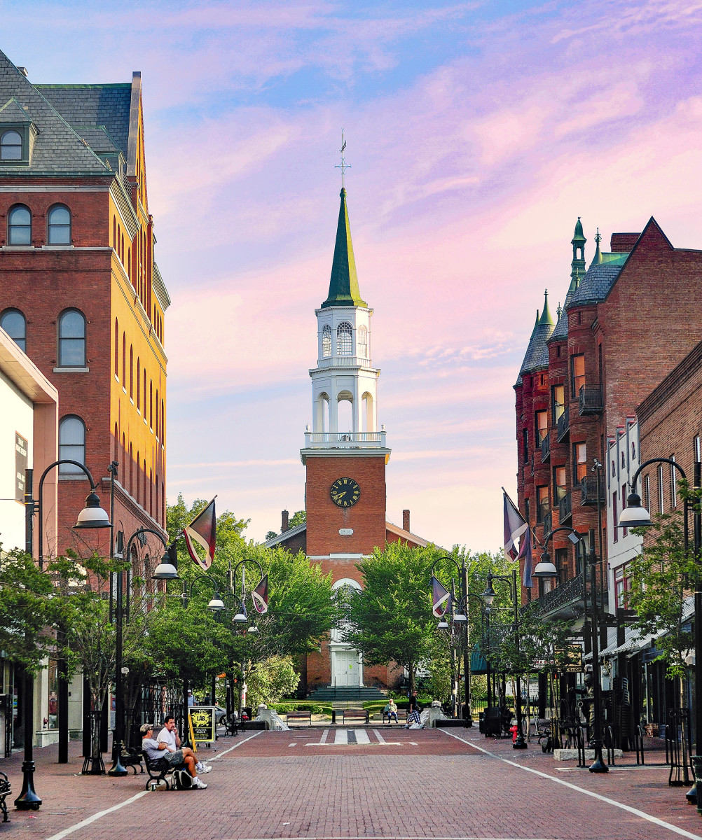 Historical buildings and streets are all part of the Lake Champlain cruising experience.