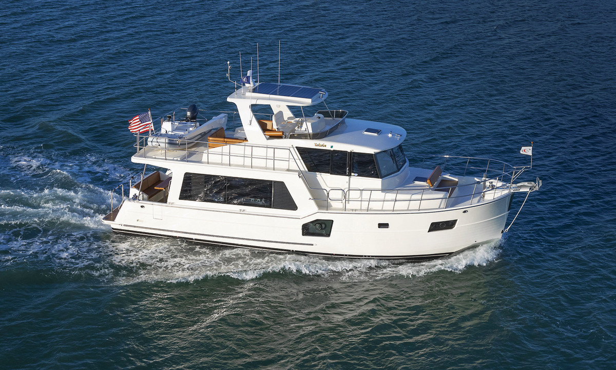 The North Pacific 49 Euro was the first in the builder’s line of trawlers with contemporary styling.