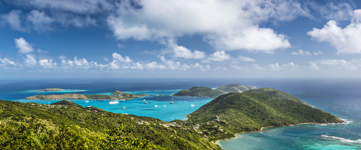 Virgin Gorda is a popular stop-off for people chartering powercats in the BVI. 